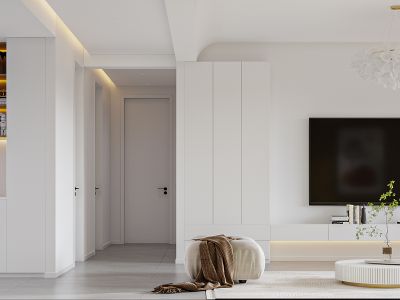 银河国际108平简约风三居装修案例