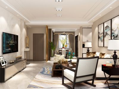 银河国际140平现代风三居装修案例