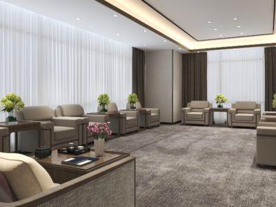 办公室-400㎡-新中式风效果图