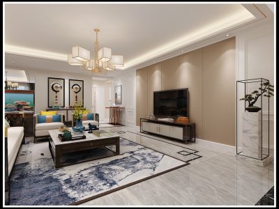 枫叶国际140平新中式风四居装修案例