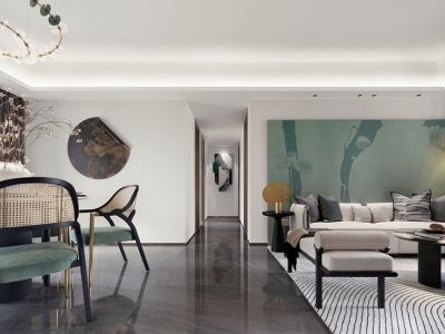 龙湖建工九里熙宸-120㎡-新中式风效果图