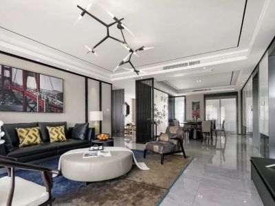 碧桂园翡丽之光景悦110平新中式三居装修案例