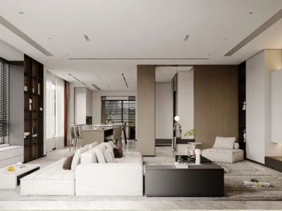 蓝湖香颂-500㎡-极简风效果图