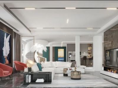 复地爱伦坡-400㎡-现代风效果图