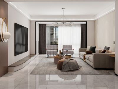 保利天禧89平二居室现代轻奢装修案例