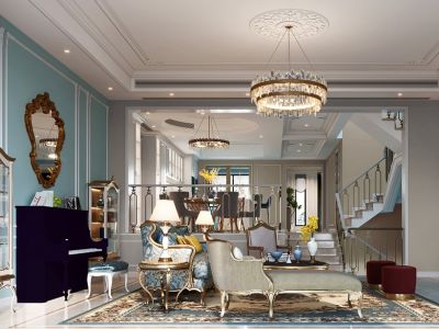 宇森生态园370㎡别墅现代轻奢装修案例