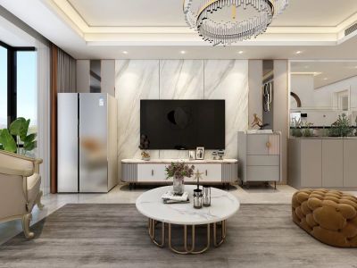 青岛嘉园-140㎡-现代风效果图
