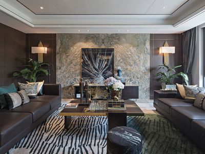 越秀明珠天悦江湾-145㎡-轻奢风效果图