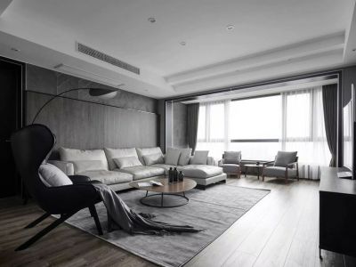 中交蓝色海湾-140㎡-现代风效果图