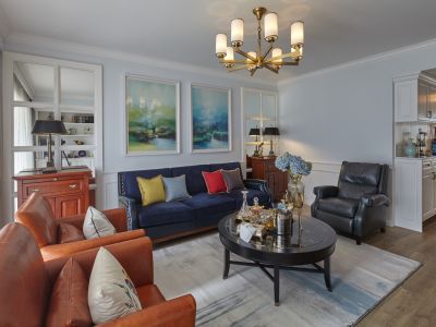 万科城市之光-125㎡-美式风效果图