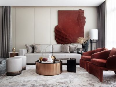 悦美国际-132㎡-简约风效果图