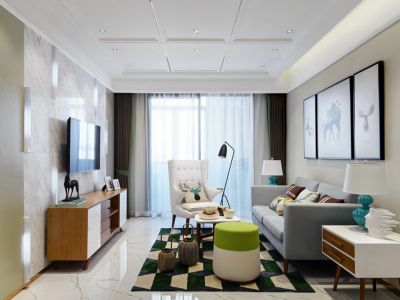 天麟府臻林-122㎡-北欧风效果图