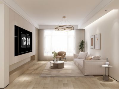 龙泽府140平米三居室现代轻奢风格案例