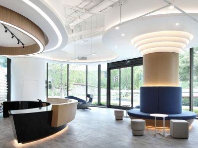 腾讯办公室-4235㎡-现代风效果图