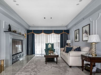 建发央玺-140㎡-美式风效果图