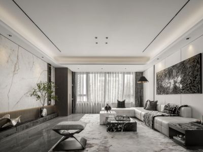 尚城雅庭138平轻奢风格三居室装修案例