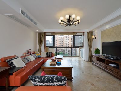 星河东悦湾-128㎡-美式风效果图