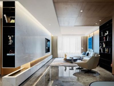 皖新国玺-132㎡-现代风效果图