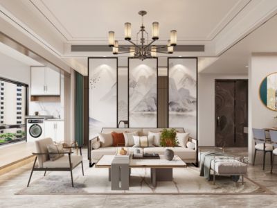 凤栖台130平三居室新中式风格装修案例