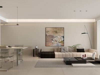 恒峰天泉小镇雅园131平三居室现代极简装修案例