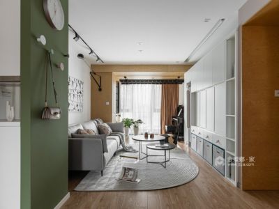 大华公园世家80平二居室北欧风格装修案例