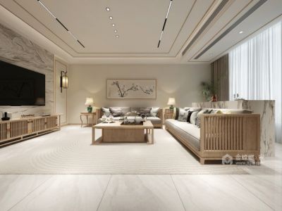 自建别墅520平新中式风格装修案例