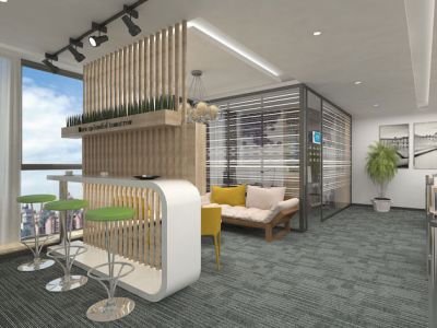 办公室装修设计-200㎡-简约风效果图