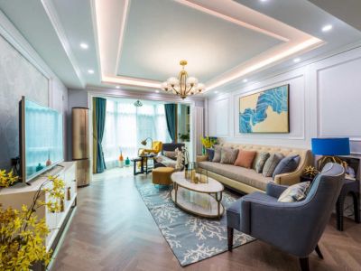 时代香海彼岸-129㎡-美式风效果图