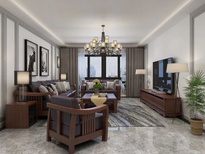 莲玉嘉园-135㎡-混搭风效果图