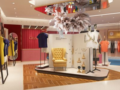 服装店装修-200㎡-现代风效果图