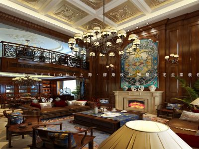 长城中环墅-600㎡-美式风效果图