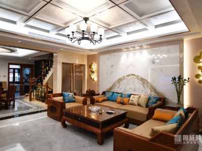 国际公馆 · 香榭里叠墅350㎡新中式风格装修案例