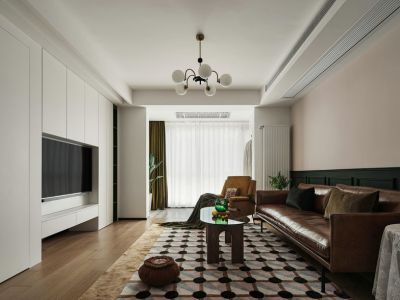 海伦印象124平复古风格三居室装修案例