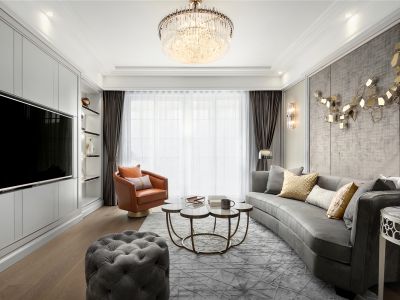 晨晖玺樾130平米轻奢风格四室两厅装修案例