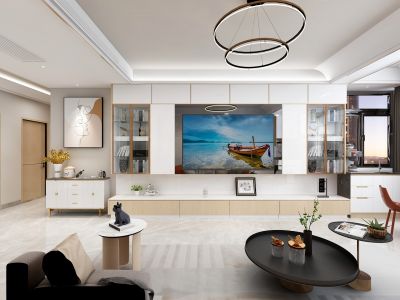 罗浮苑小区139平四居室轻奢风格装修案例