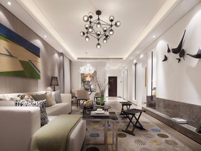 保利紫山花园-104㎡-现代风效果图