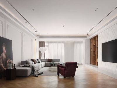 栖棠映山-128㎡-现代风效果图