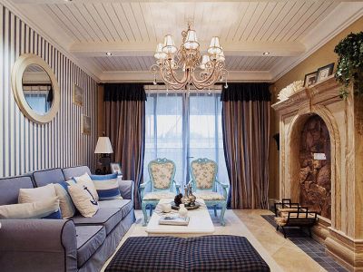 中海文锦国际96平米地中海风格三室两厅装修案例