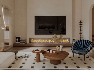 远洋天著 400平米别墅 侘寂风装修效果图