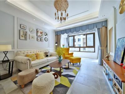 鸿山翡翠府-100㎡-混搭风效果图