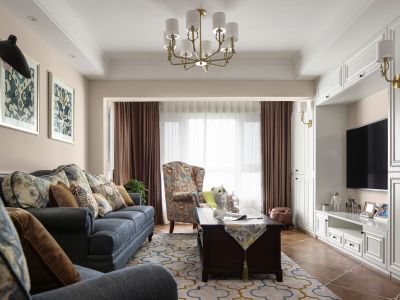 中铁阅山湖C组团-119㎡-美式风效果图