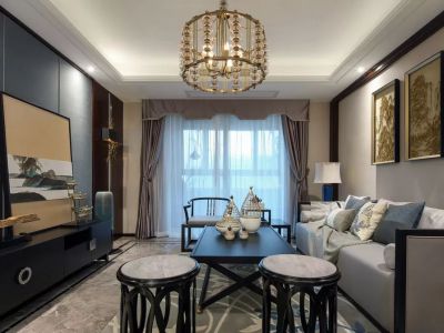 中海映山湖-115㎡-新中式风效果图