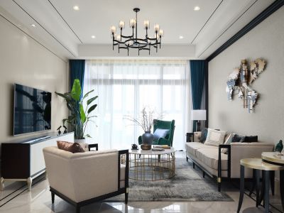 远洋风景-129㎡-中式风效果图