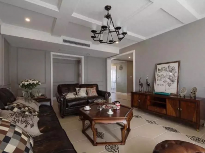 交投电建天合玖玺141平米美式三居装修案例