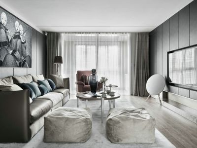 中南林樾92平米现代风格三室两厅装修案例